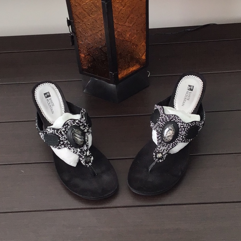 White Mountain Beaded Sandals